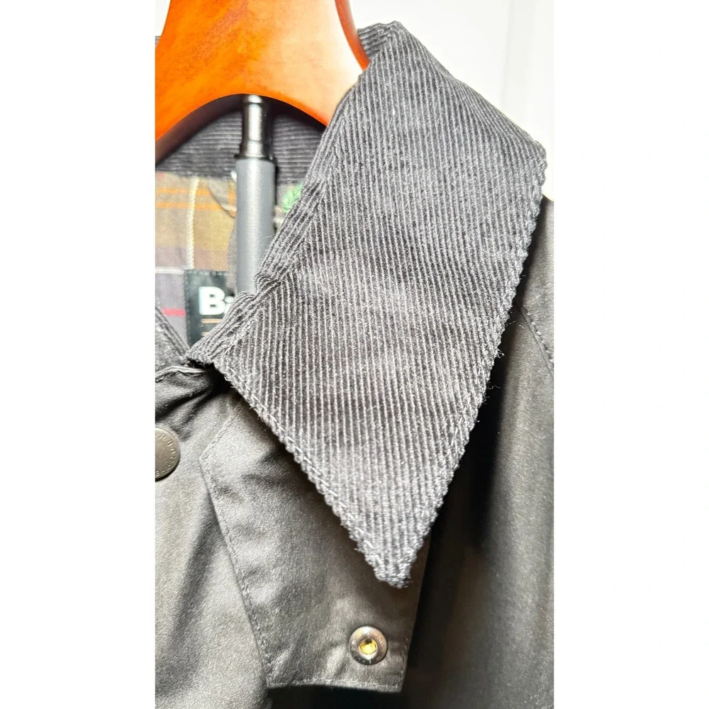 NWT Barbour Ashby Wax Jacket Mens Medium Black Sylkoil Waxed Cotton Coat
